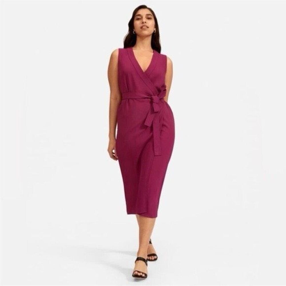 Everlane The Japanese GoWeave Sleeveless Wrap Dress in Purple Size 2